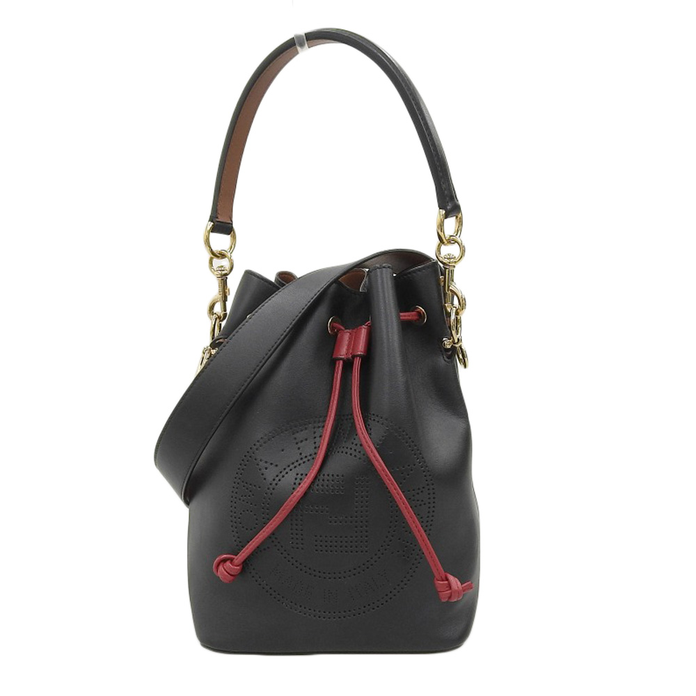 フェンディ FENDI モントレゾール 2WAYバッグ ショルダーバッグ ハンドバッグ レザー ブラック/レッド BT309 中古 OB2064