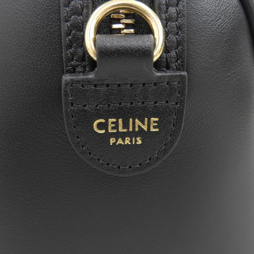 http://セリーヌ%20CELINE%20スモールボストン%202WAYバッグ%20ショルダーバッグ%20トリオンフ%20キュイル%20レザー%20ブラック%20113773DU3%20中古%20OB2066