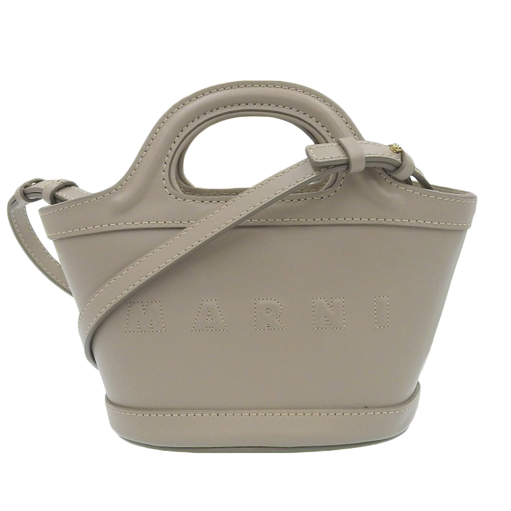 http://マルニ%20MARNI%20トロピカリア%20マイクロ%202WAYバッグ%20ショルダーバッグ%20ハンドバッグ%20レザー%20グレージュ%20中古%20OB2067