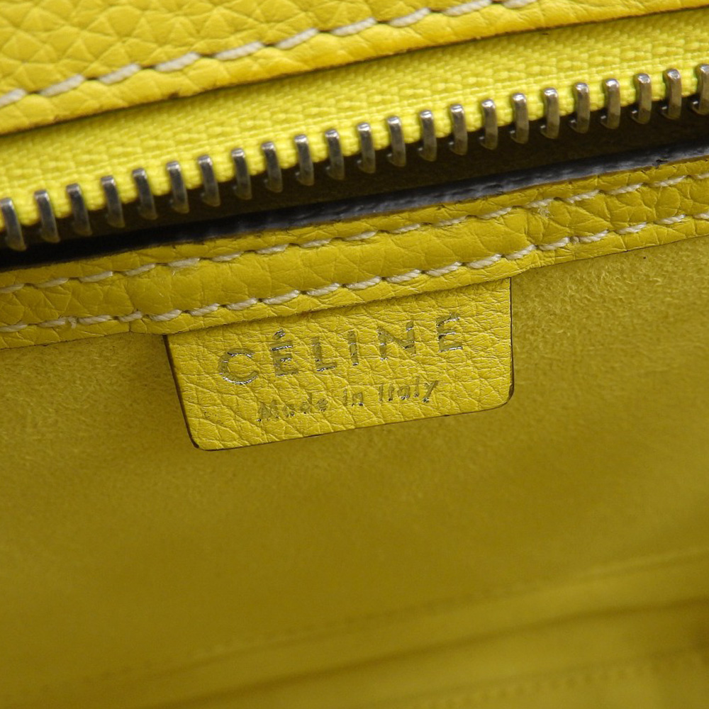 http://セリーヌ%20CELINE%20ラゲージ%20ナノショッパー%202WAYバッグ%20ハンドバッグ%20ショルダーバッグ%20レザー%20イエロー%20中古%20OB2069