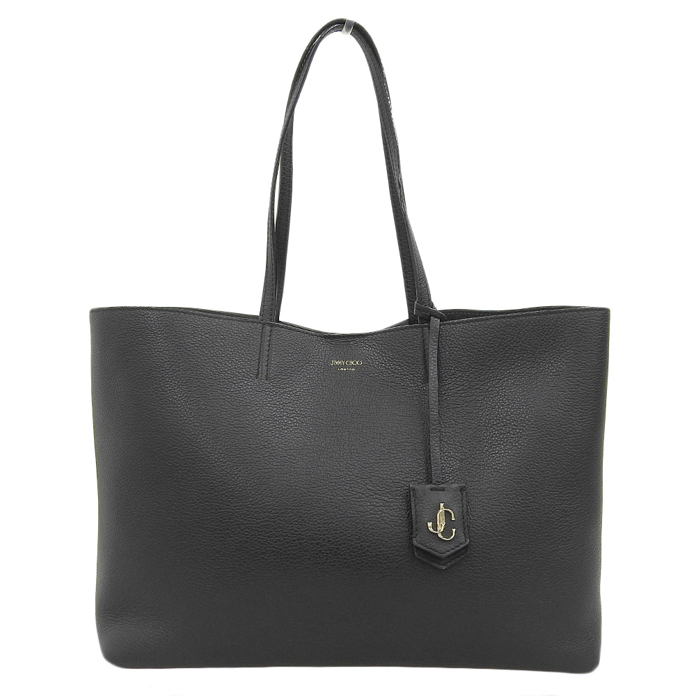 ジミーチュウ JIMMY CHOO トートバッグ レザー ブラック 中古 OB2071