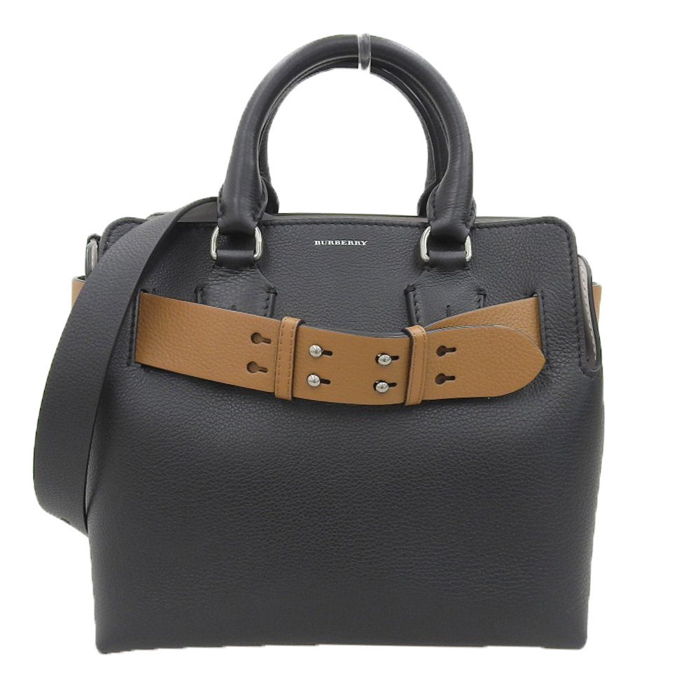 http://バーバリー%20BURBERRY%20ベルトバッグ%202WAYバッグ%20ハンドバッグ%20ショルダーバッグ%20レザー%20ブラック/ブラウン%20中古%20OB2084