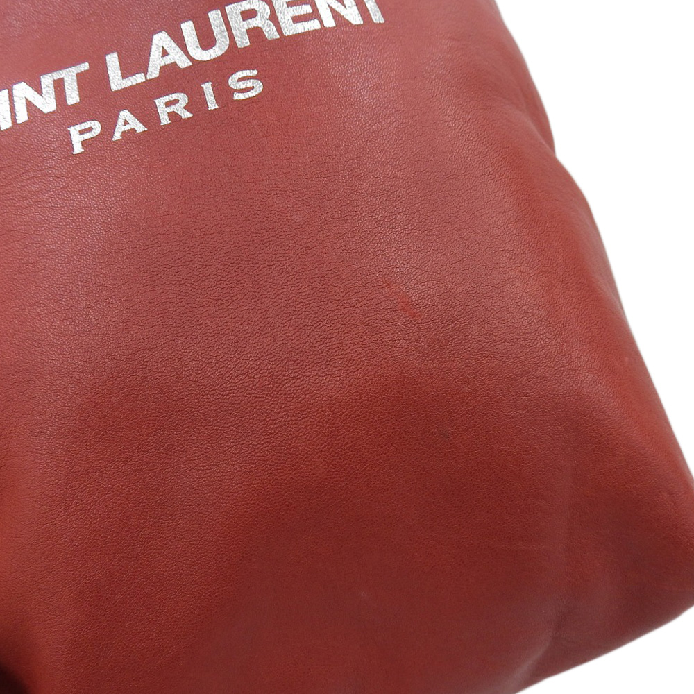 http://サンローラン%20SAINT%20LAURENT%20テディ%20ショルダーバッグ%20巾着ショルダー%20ラムスキン%20レッド%20PMR538447%20中古%20OB2087