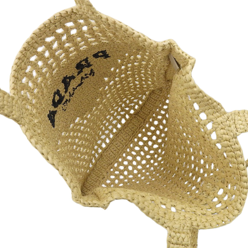 http://プラダ%20PRADA%20クロシェ%20トートバッグ%20レタリングロゴ%20ラフィア%20ナチュラル%201BG393%20中古%20OB2101