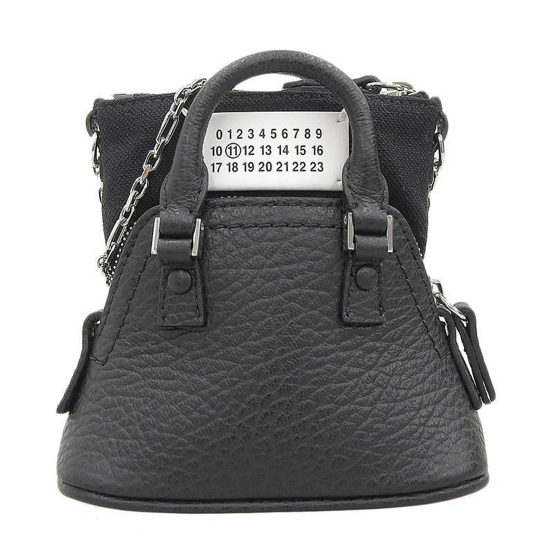 メゾンマルジェラ Maison Margiela 5AC ベビーショルダー 2WAY チェーンショルダー ミニバッグ レザー 黒 SB3WG0025 中古 OB2107