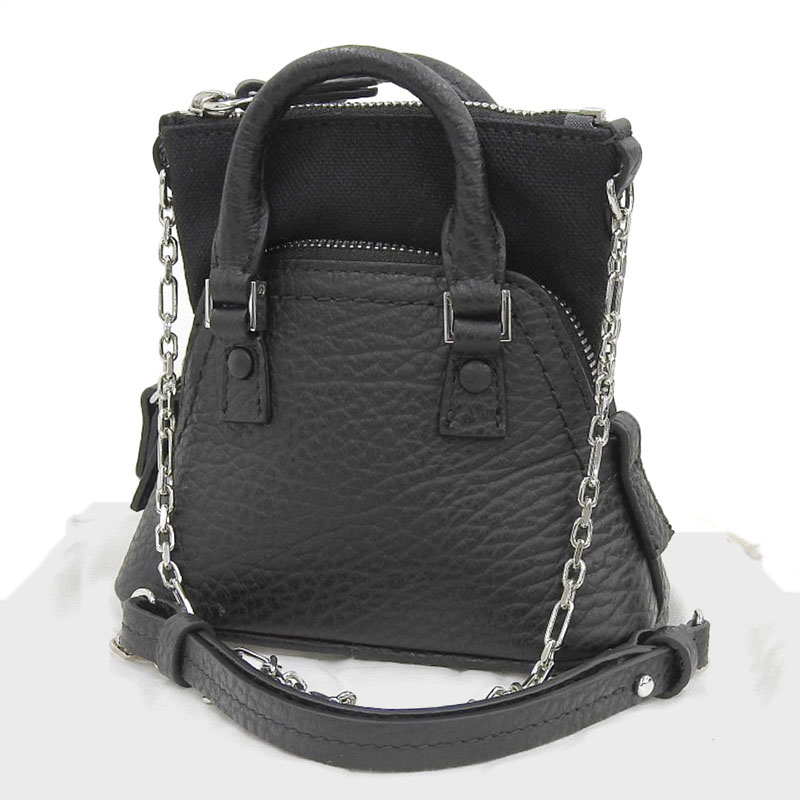 http://メゾンマルジェラ%20Maison%20Margiela%205AC%20ベビーショルダー%202WAY%20チェーンショルダー%20ミニバッグ%20レザー%20黒%20SB3WG0025%20中古%20OB2107