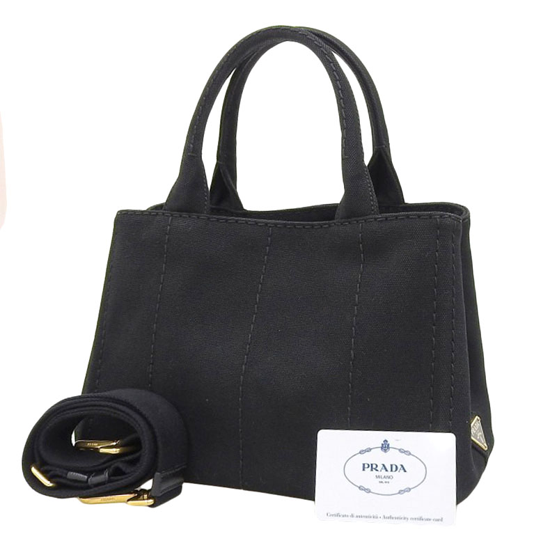 http://プラダ%20PRADA%20カナパ%202WAYバッグ%20トートバッグ%20ハンドバッグ%20ショルダーバッグ%20キャンバス%20ブラック%201BG439%20中古%20OB2129