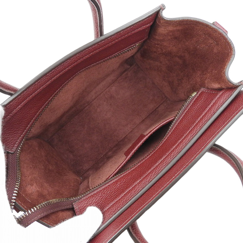 http://セリーヌ%20CELINE%20ラゲージ%20ナノショッパー%202WAYバッグ%20ハンドバッグ%20ショルダーバッグ%20レザー%20ボルドー%20168243%20中古%20OB2131