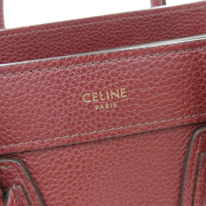 http://セリーヌ%20CELINE%20ラゲージ%20ナノショッパー%202WAYバッグ%20ハンドバッグ%20ショルダーバッグ%20レザー%20ボルドー%20168243%20中古%20OB2131
