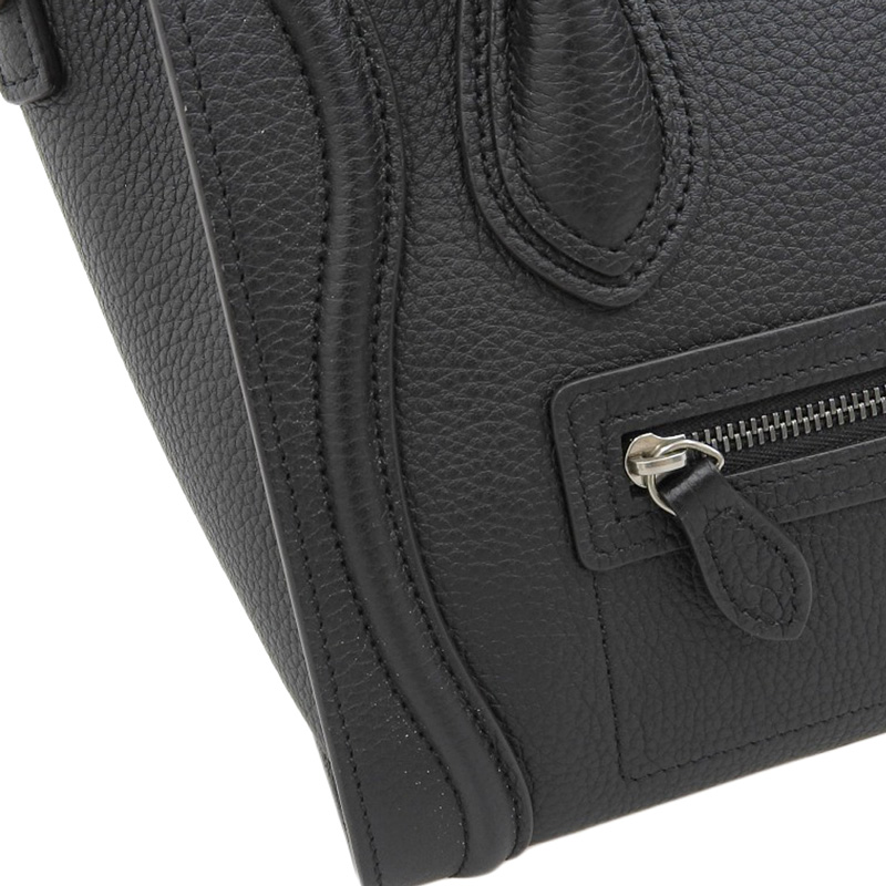 http://セリーヌ%20CELINE%20ラゲージ%20ナノショッパー%202WAYバッグ%20ハンドバッグ%20ショルダーバッグ%20レザー%20ブラック%20168243%20中古%20OB2132