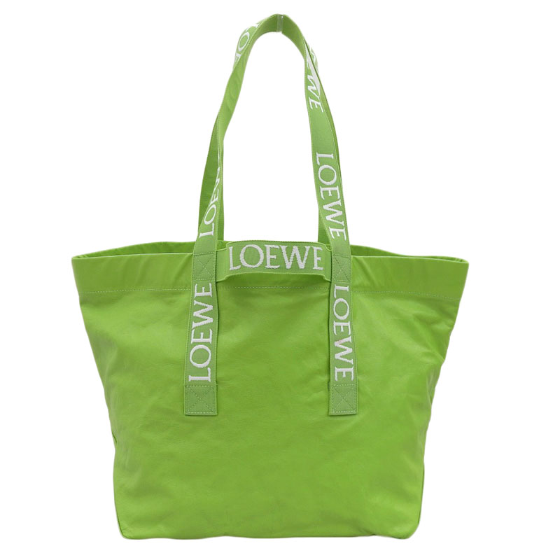 http://ロエベ%20LOEWE%20フォールドショッパー%20ショルダーバッグ%20ペーパーカーフ%20グリーン%20B507X23%20中古%20OB2135