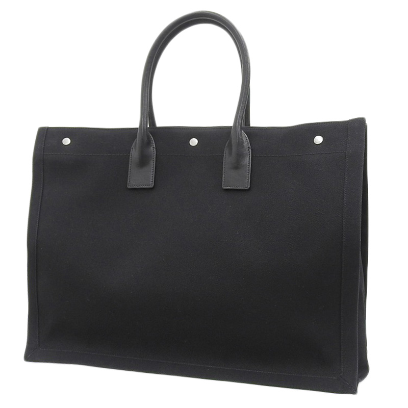 http://サンローラン%20SAINT%20LAURENT%20リブゴーシュトートバッグ%20キャンバス/レザー%20ブラック%20509415%20中古%20OB2139