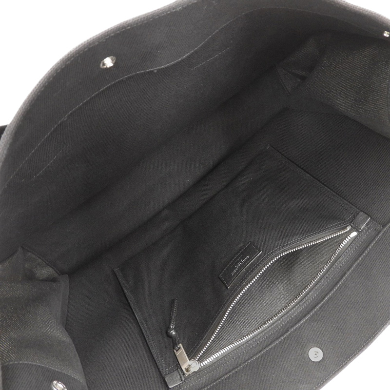 http://サンローラン%20SAINT%20LAURENT%20リブゴーシュトートバッグ%20キャンバス/レザー%20ブラック%20509415%20中古%20OB2139
