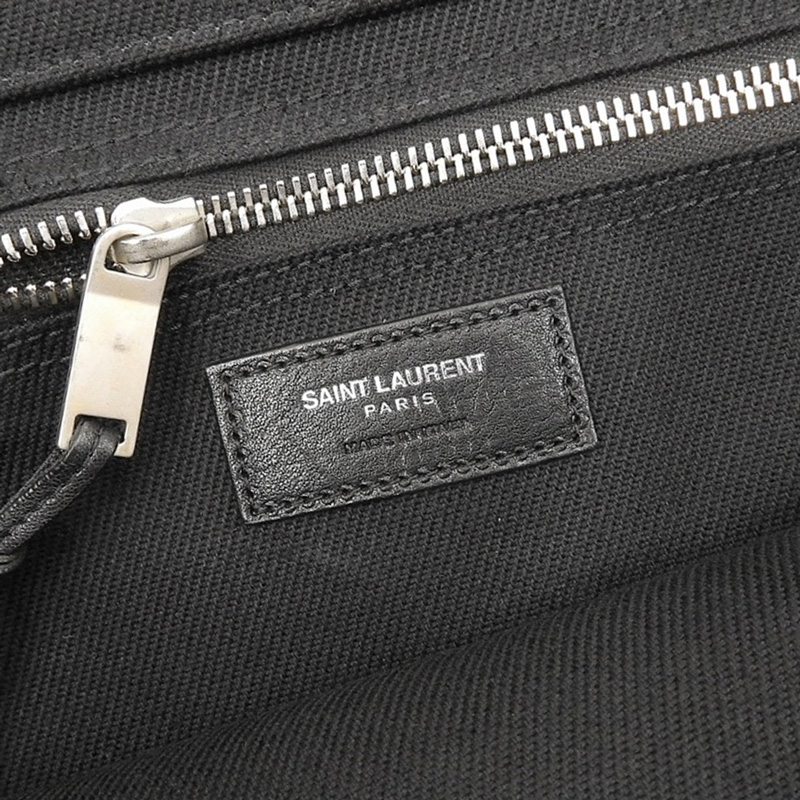 http://サンローラン%20SAINT%20LAURENT%20リブゴーシュトートバッグ%20キャンバス/レザー%20ブラック%20509415%20中古%20OB2139