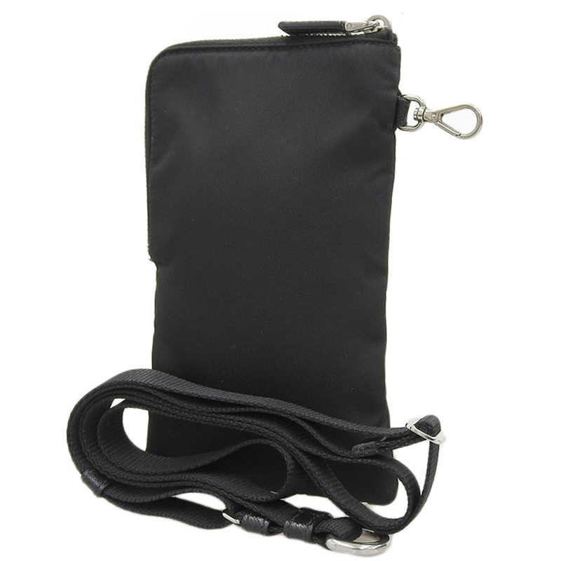 http://プラダ%20PRADA%20ショルダーバッグ%20ネックポーチ%20スマホケース%20ナイロン/レザー%20ブラック%202ZT058%20中古%20OB2167