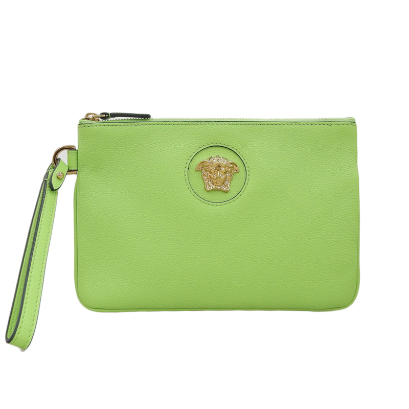 http://ヴェルサーチ%20VERSACE%20メデューサ%20クラッチバッグ%20レザー%20グリーン%20クラッチバッグ%20中古%20OB2168