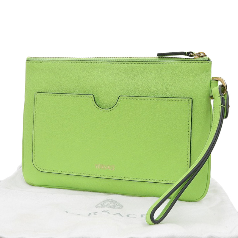 http://ヴェルサーチ%20VERSACE%20メデューサ%20クラッチバッグ%20レザー%20グリーン%20クラッチバッグ%20中古%20OB2168