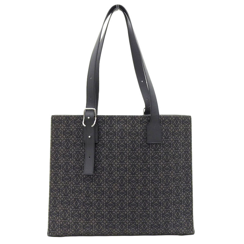 http://ロエベ%20LOEWE%20アナグラム%20バックルトート%20トートバッグ%20キャンバス/レザー%20ブラック%20中古%20OB2180