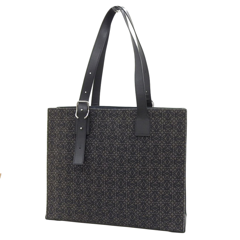 http://ロエベ%20LOEWE%20アナグラム%20バックルトート%20トートバッグ%20キャンバス/レザー%20ブラック%20中古%20OB2180