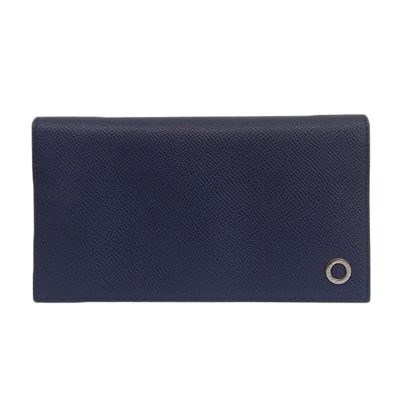 ブルガリ BVLGARI 長財布 レザー ネイビー 美品 BV0364