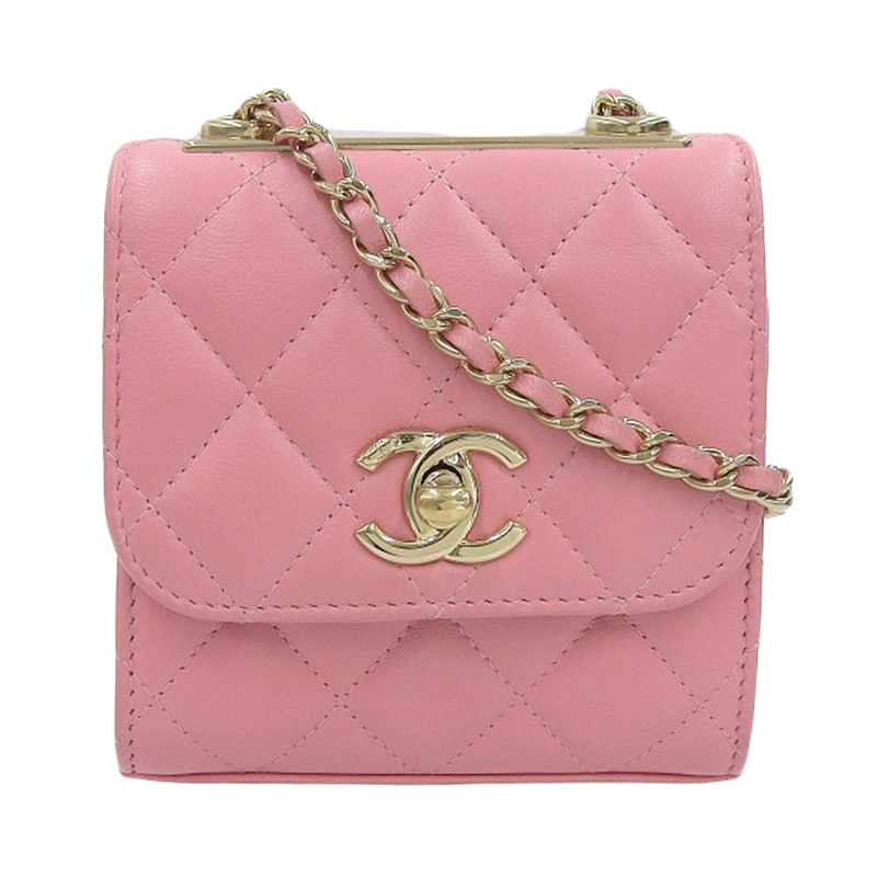 http://シャネル%20CHANEL%20ショルダーバッグ%20チェーンショルダー%20ラムスキン%20ピンク%20中古%20CH0952