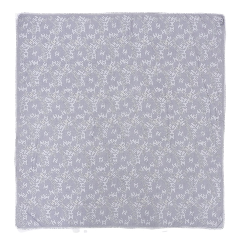 シャネル CHANEL スカーフ ショール カシミア/シルク グレー 中古 CH0954