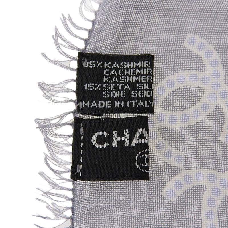 http://シャネル%20CHANEL%20スカーフ%20ショール%20カシミア/シルク%20グレー%20中古%20CH0954