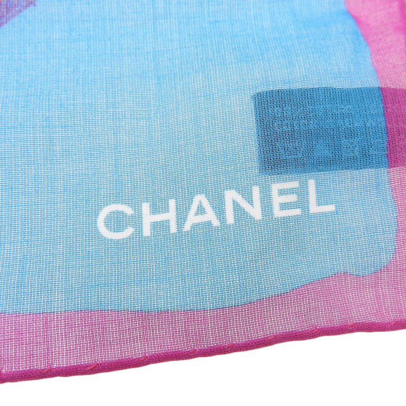 http://シャネル%20CHANEL%20スカーフ%20コットン%20ブルー系%20中古%20CH0955