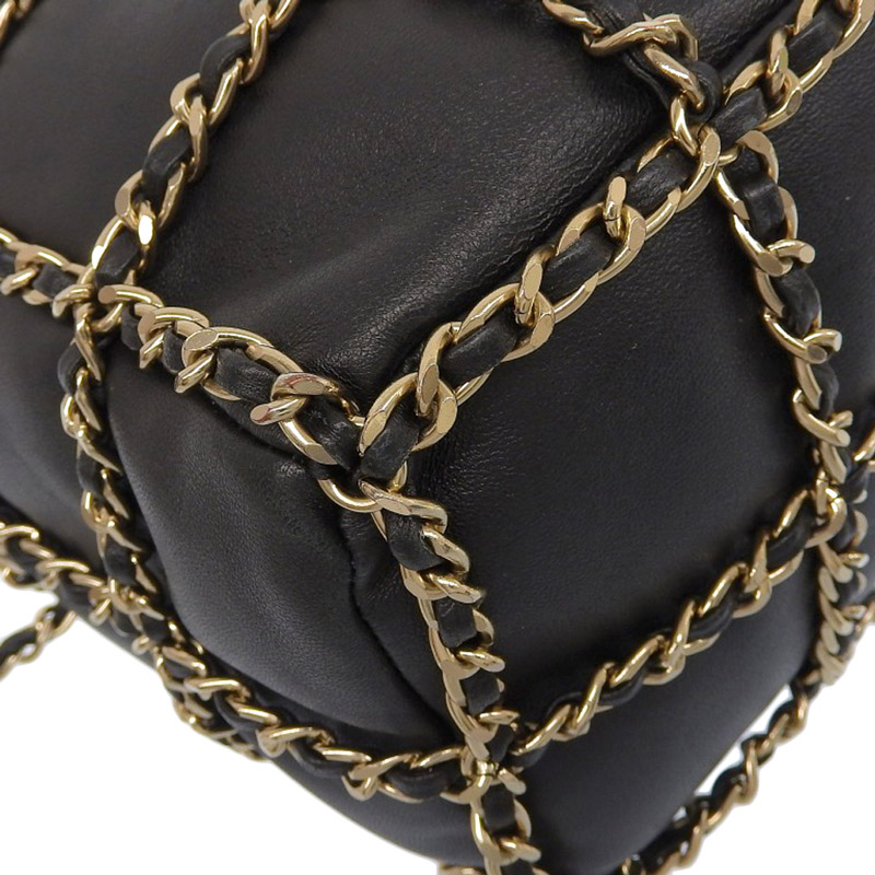 http://シャネル%20CHANEL%20チェーンショルダー%20バケットバッグ%20ショルダーバッグ%20ラムスキン%20ブラック%20中古%20CH0970
