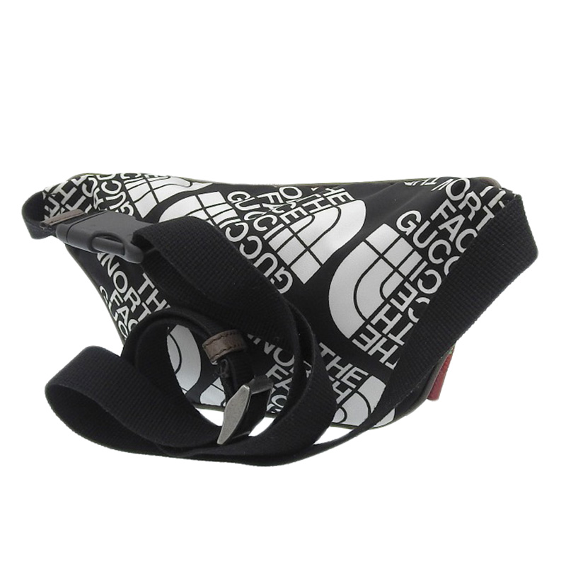 http://グッチ%20GUCCI%20ノースフェイスコラボ%20ボディバッグ%20ウエストバッグ%20ナイロン/レザー%20ブラック/イエロー%20650299%20中古%20GU0605