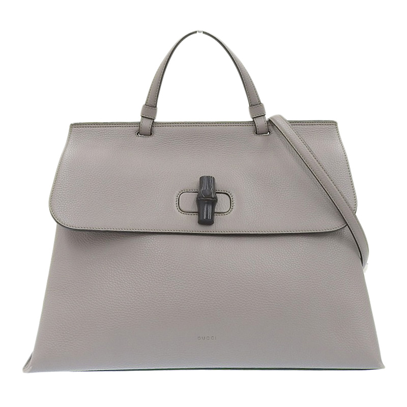 http://グッチ%20GUCCI%20バンブー%20デイリー%202WAY%20ハンドバッグ%20ショルダーバッグ%20レザー%20グレージュ%20370830%20中古%20GU0608