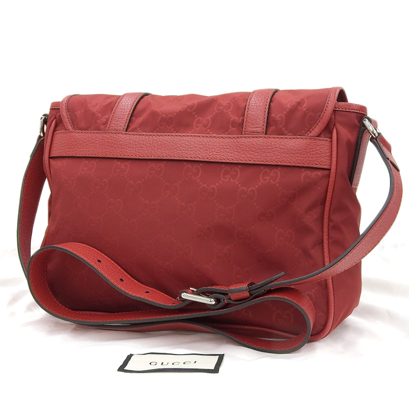 http://グッチ%20GUCCI%20グッチシマ%20GG%20ショルダーバッグ%20斜め掛けショルダー%20ナイロン/レザー%20レッド%20510335%20中古%20GU0615