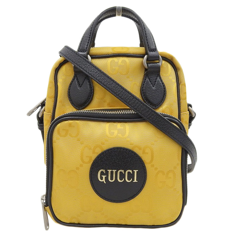 http://グッチ%20GUCCI%20オフザグリッド%202WAYバッグ%20ショルダーバッグ%20ハンドバッグ%20ナイロン/レザー%20イエロー/ブラック%20625850%20中古%20GU0616