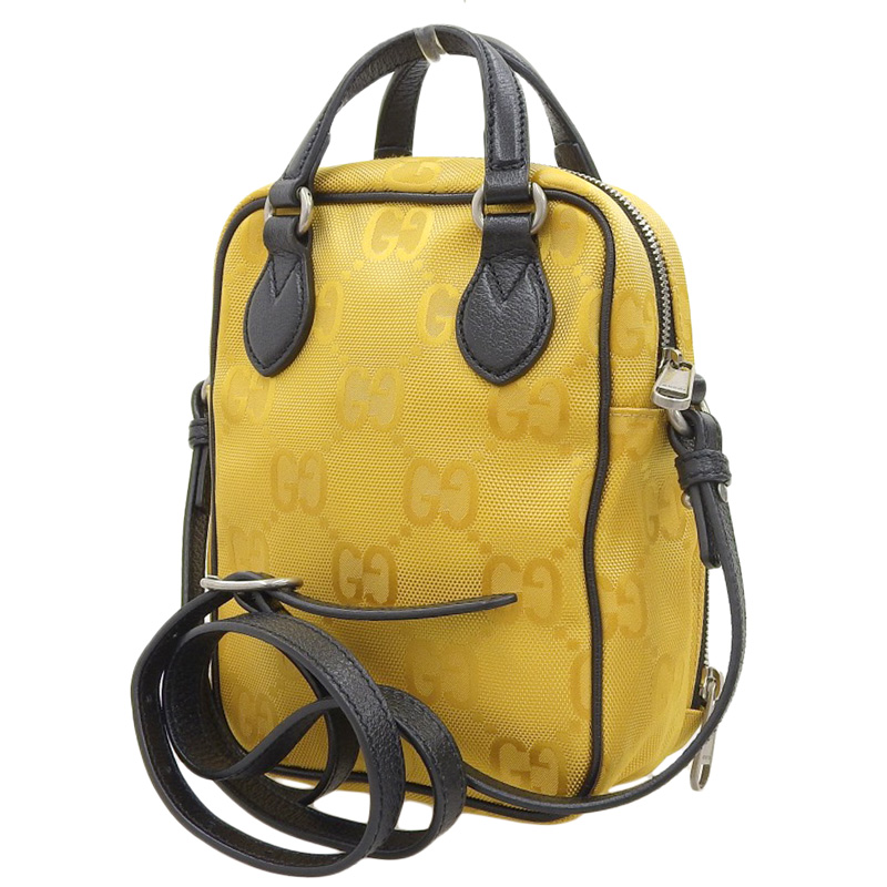 http://グッチ%20GUCCI%20オフザグリッド%202WAYバッグ%20ショルダーバッグ%20ハンドバッグ%20ナイロン/レザー%20イエロー/ブラック%20625850%20中古%20GU0616