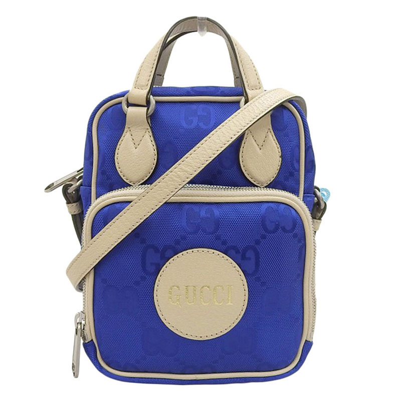 http://グッチ%20GUCCI%20オフザグリッド%202WAYバッグ%20ショルダーバッグ%20ハンドバッグ%20ナイロン/レザー%20ブルー/ベージュ%20625850%20中古%20GU0617