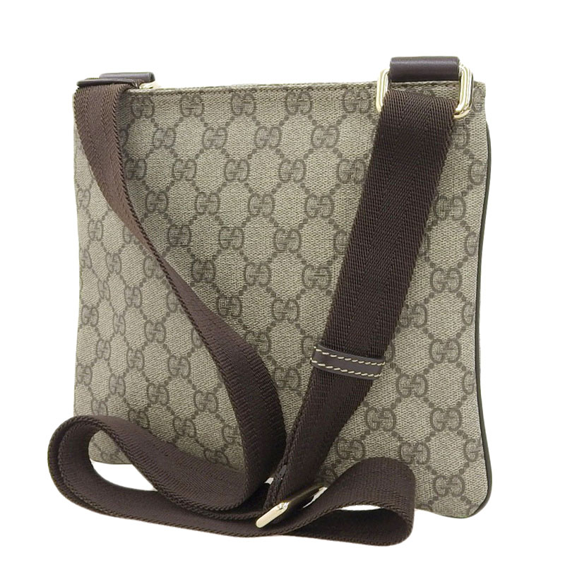 http://グッチ%20GUCCI%20GGスプリーム%20ショルダーバッグ%20斜め掛けショルダー%20PVC/レザー%20ベージュ/ブラウン%20201538%20中古%20GU0618