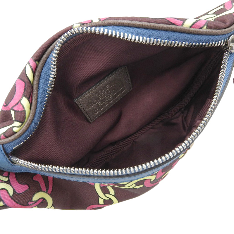 http://グッチ%20GUCCI%20ノースフェイスコラボ%20ボディバッグ%20ウエストバッグ%20ナイロン/レザー%20ボルドー%20650299%20中古%20GU0619