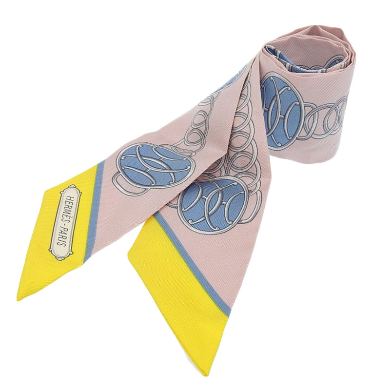 エルメス HERMES ツイリー スカーフ シルク ピンク 中古 HE0973