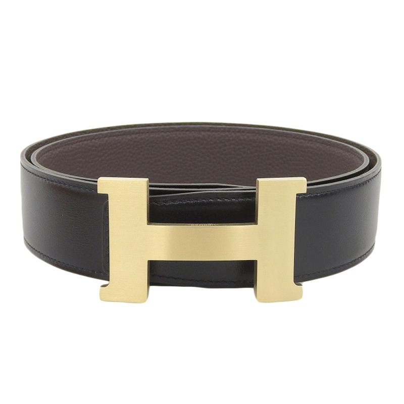 エルメス HERMES コンスタンス Hベルト レザー ブラック/ブラウン ゴールド金具 U刻印 2022年 美品 HE0976