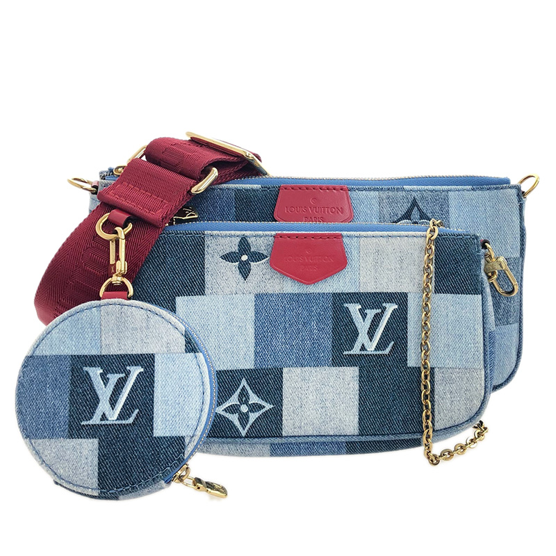 ルイヴィトン LOUIS VUITTON モノグラム・デニム ミュルティ ポシェット アクセソワール 2WAY ショルダーバッグ M44990 美品 LV1622