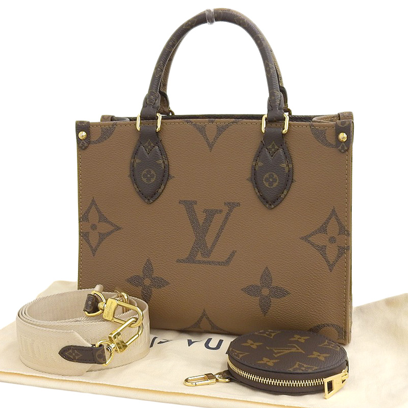 http://ルイヴィトン%20LOUIS%20VUITTON%20モノグラム%20ジャイアントリバース%20オンザゴーPM%202WAY%20ハンド%20ショルダーバッグ%20M46373%20中古%20LV1627