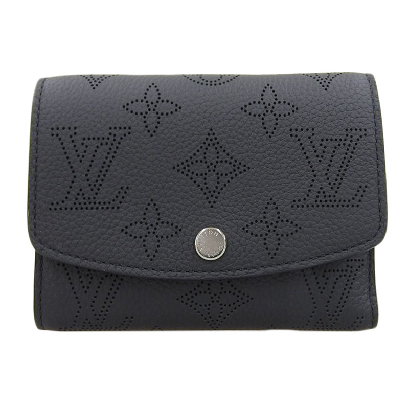 ルイヴィトン LOUIS VUITTON ポルトフォイユ・ヴィクトリーヌ マヒナ 三つ折り財布 コンパクト財布 ノワール M82679 中古 LV1636