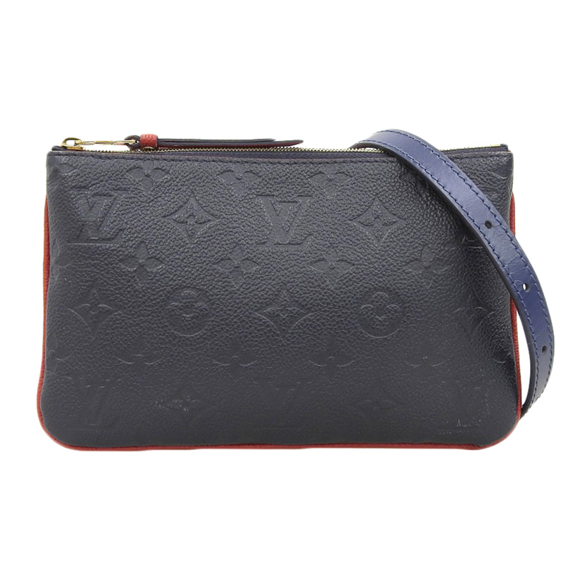 ルイヴィトン LOUIS VUITTON モノグラム・アンプラント ポシェットドゥーブルジップ バッグ マリーヌルージュ M63916 中古 LV1642