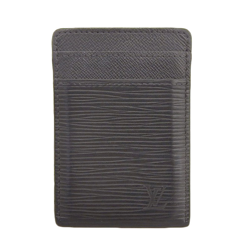 ルイヴィトン LOUIS VUITTON エピ ポルトカルトパンス カードケース マネークリップ ノワール M60322 中古 LV1654