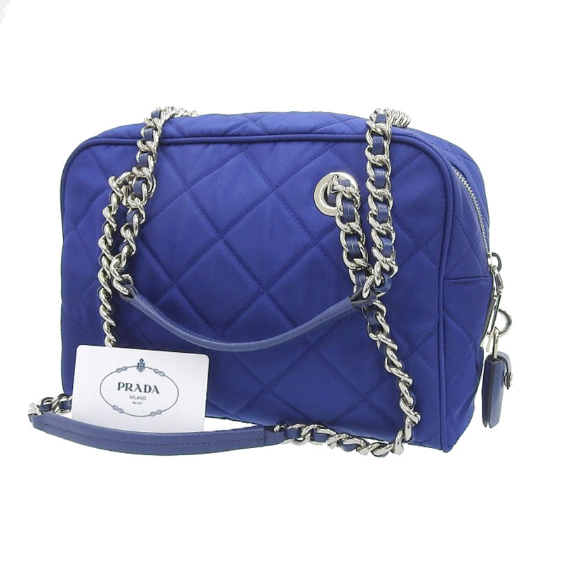 http://プラダ%20PRADA%20ショルダーバッグ%20チェーンショルダー%20テスートインプントゥ%20ナイロン%20レザー%20ブルー%201BB072%20中古%20OB2093