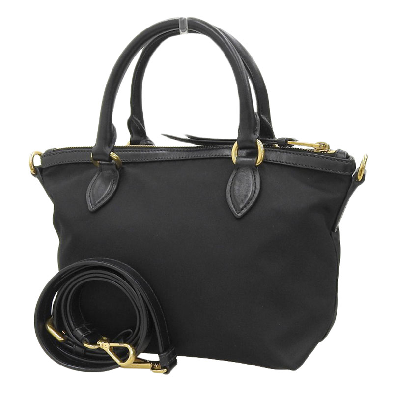 http://プラダ%20PRADA%202WAYバッグ%20ハンドバッグ%20ショルダーバッグ%20ナイロン/レザー%20ブラック%201BA104%20中古%20OB2094