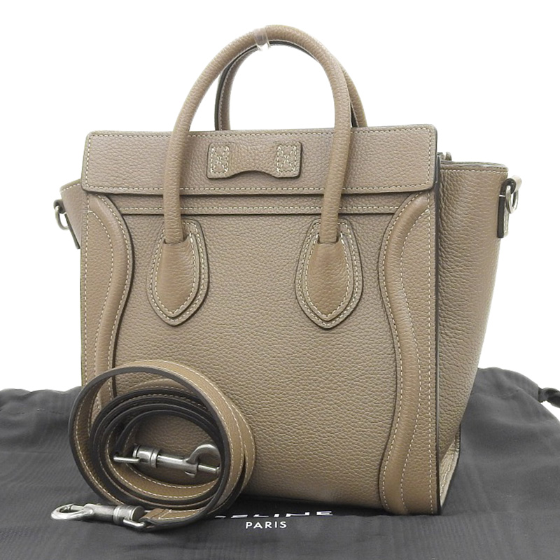 http://セリーヌ%20CELINE%20ラゲージ%20ナノショッパー%202WAYバッグ%20ハンドバッグ%20ショルダーバッグ%20レザー%20スリ%20中古%20OB2095
