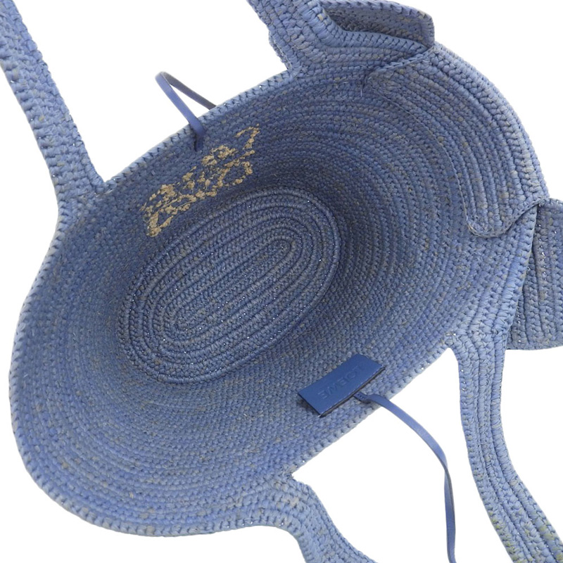 http://ロエベ%20LOEWE%20エレファント%20トートバッグ%20カゴバッグ%20ラフィア%20ブルー%20中古%20OB2098