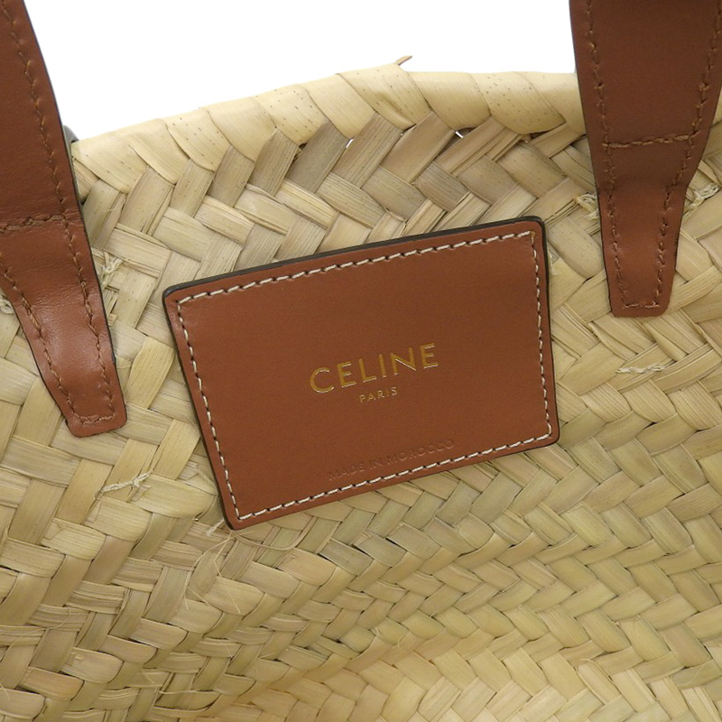 http://セリーヌ%20CELINE%20ティーン%20クラシック%20パニエ%202WAY%20カゴバッグ%20ラフィア/レザー%20ナチュラル/ブラウン%20113832EFA.04LU%20中古%20OB2108
