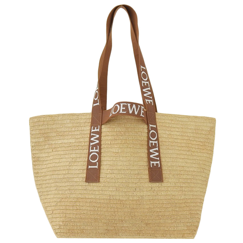 ロエベ LOEWE フォールドショッパー ショルダーバッグ ラフィア ナチュラル/タン 中古 OB2113